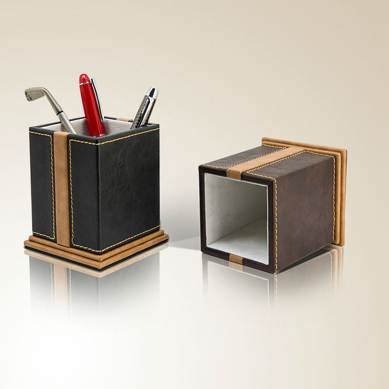 Deluxe Leather Desk Organizer