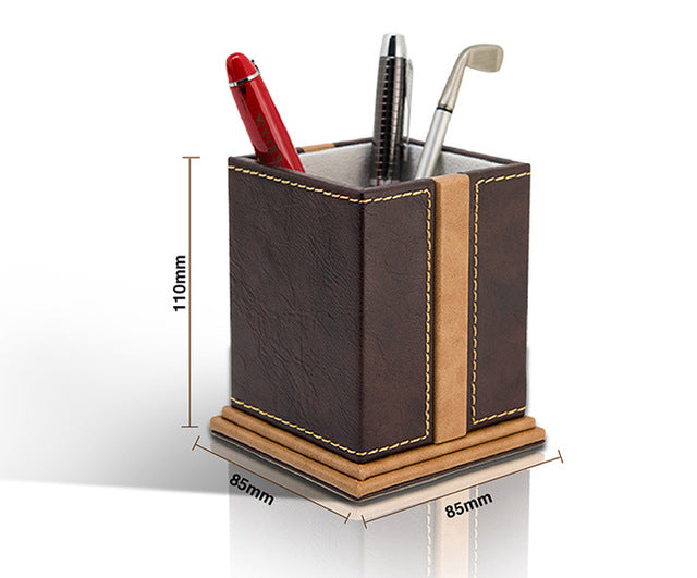 Deluxe Leather Desk Organizer